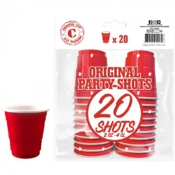 Shottilasi 40 ml konepestävä 20 kpl/pkt punainen