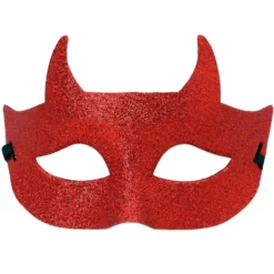 Silmikko punainen paholainen glitter