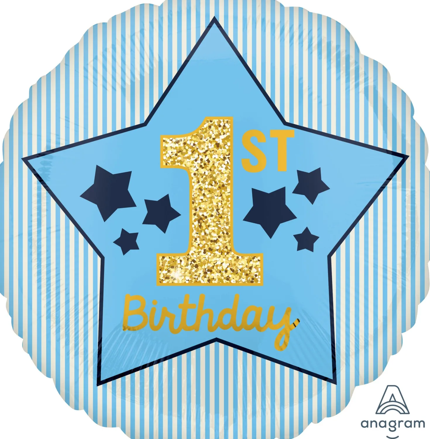 1st Birthday vaaleansininen foliopallo