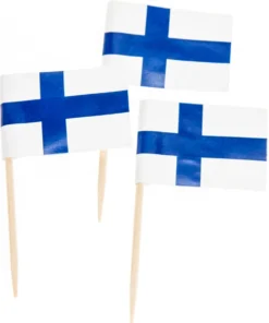 Suomen lippu cocktailtikut, 30 kpl/pkt