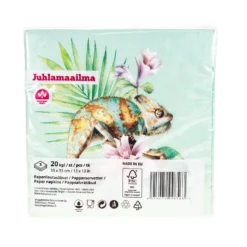 Suuri lautasliina leguaani 33 x 33 cm vaaleanvihreä 20 kpl/pkt