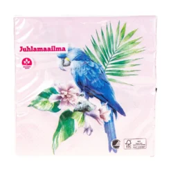 Suuri lautasliina 33 x 33 cm papukaija vaaleanpunainen 20 kpl/pkt