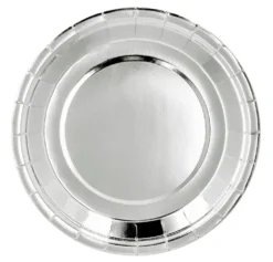 Suuri pahvilautanen hopeanvärinen 23 cm 6 kpl/pkt
