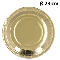 Suuri pahvilautanen kullanvärinen 23 cm 6 kpl/pkt