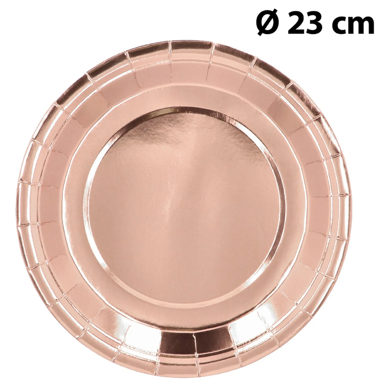 Suuri pahvilautanen ruusukullanvärinen 23 cm 6 kpl/pkt