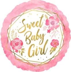 Sweet baby girl vaaleanpunainen foliopallo