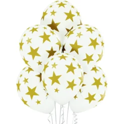 Tähdet ilmapallo 30 cm valkoinen 6 kpl/pkt