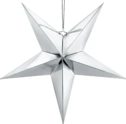 Tähtikoriste pahvia 70 cm hopeanvärinen 1 kpl/pkt
