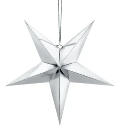 Tähtikoriste pahvia 45 cm hopeanvärinen 1 kpl/pkt