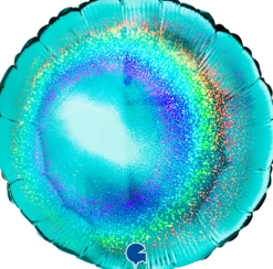 Turkoosi hologrammi pyöreä foliopallo
