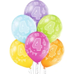 4 vuotta ilmapallo 30 cm värisekoitus 6 kpl/pss