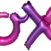 XOXO kirjaimet pinkki-lila puhallettava foliopallo