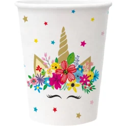Yksisarvinen pahvimuki 250 ml 8 kpl/pkt